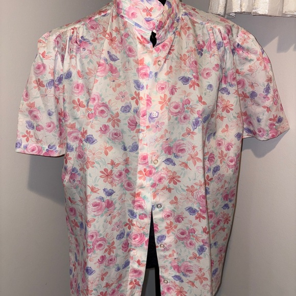 Vintage Floral Button-Up Blouse - Picture 1 of 5